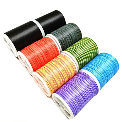 (8pcs*240yd) Kalavarma Rod Wrapping Thread for Fishing Rod Wrapping Thread Rod Building Repair - style: NCP 6+2 klm009