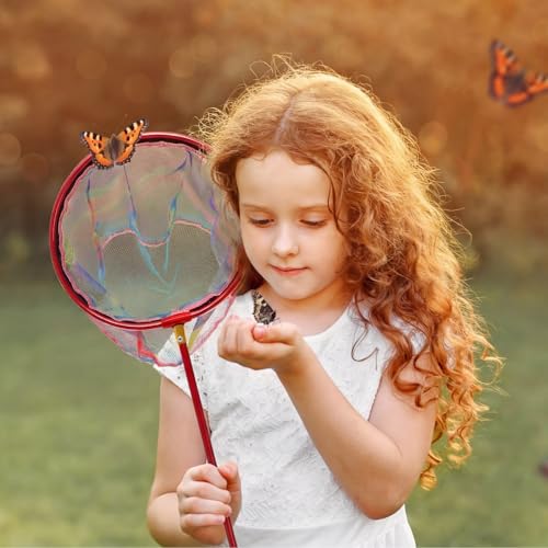 6 Pack Telescopic Fishing Nets, Retractable Lightweight Aluminum Alloy Landing Nets with Non-slip Handle for Catching & Releasing Frogs, Butterflies, Fish for Beach, Pond, Park Outdoor Use