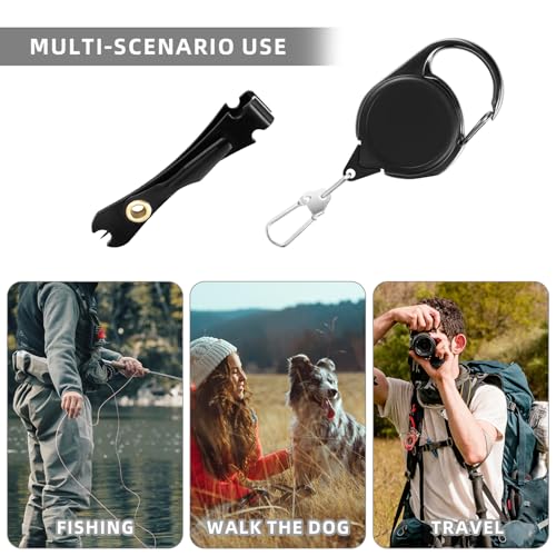 Fishing Fly Fishing Zinger Retractor, Fishing Knot Tool,Line Clipper Retractor for Fly Fishing, Freshwater Saltwater Angler Accessories Lightweight Durable Design - size: 1 Pcs+1 Single Cut