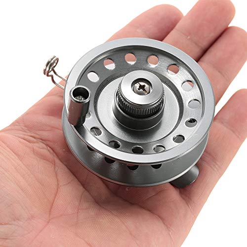 Fly Fishing Reel, Aluminum Alloy Smooth Ice Fishing Reels for Right Handed, High-Strength Drag System, with Stainless Steel Screw