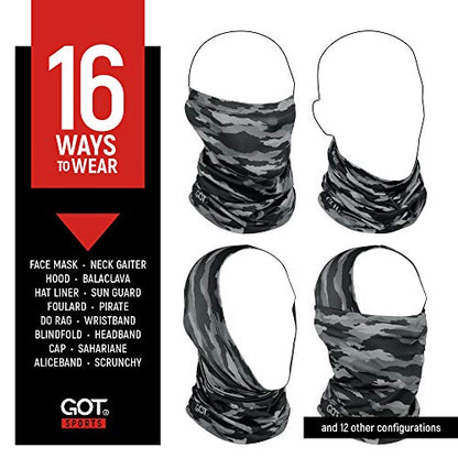 UPF 50+ Fishing Neck Gaiter - UV Face Mask Sun Protection for Men Women | Moisture-Wicking, Quick-Drying, Built-in SPF, UVA/UVB Blocking, Hunting Camo Design, Versatile Headwear - color: Disruptive Night Camo