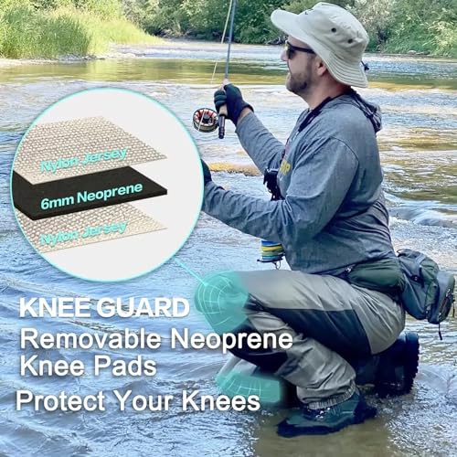 8 Fans Mens Womens Waist Waders,3-Ply Durable Breathable Waterproof Stockingfoot Insulated Wading Pants for Fishing Kayaking - size: X-Large