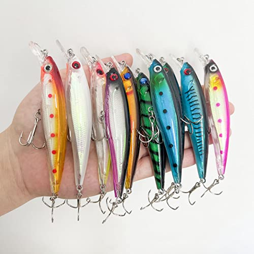 Fishing Lures Kit Set, Baits Tackle Including Crankbaits, Topwater Lures, Spinnerbaits, Worms, Jigs, Hooks, Tackle Box and More Fishing Gear Lures for Bass Trout - color: 18Pcs Fishing Lures