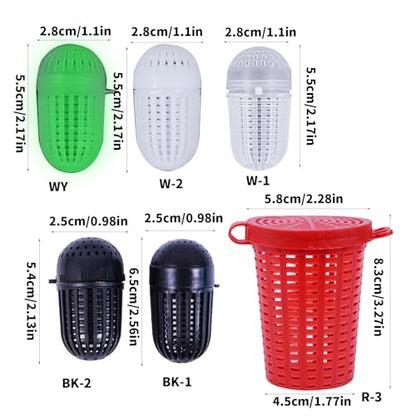 5Pcs Fishing Baits Cage Trap Fish Lure Feeder Basket Holder Baits Bucket Portable Fish Lure Fishing Baits Cage