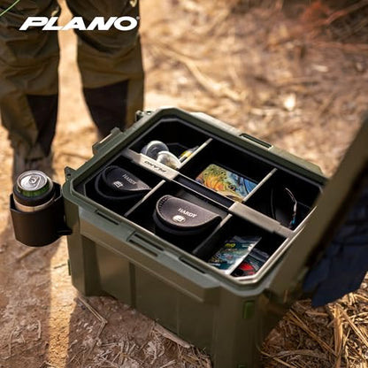 Plano GoNow Field Box, Waterproof Fishing Gear Storage, Outdoor Utility Container with Tray & Dividers for Tackle, Tools & Boat Use, Small, Olive Drab - color: Olive Drab - SM, style: Utility Box