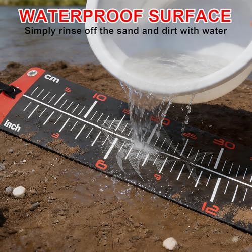 RUTU 43-inch Pocket Fish Ruler, 110cm Outdoor Fishing Measure Tape, Dual-Scale Fishing Tape, Metric and Imperial Measurements, Waterproof and UV-Resistant Fishing Measuring Tool, 13cm/5.1-in Width - size: 43x9.8 inch