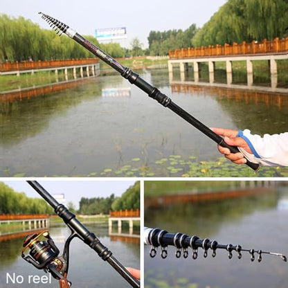 Portable Telescopic Fishing Rod – 9/12/15/18/20ft Carbon Spinning Rod, Ultralight for Small to Medium Fish, Lure 0.2-1.5oz, Ideal for Travel, Trout & Carp - size: 2.7M/9Ft