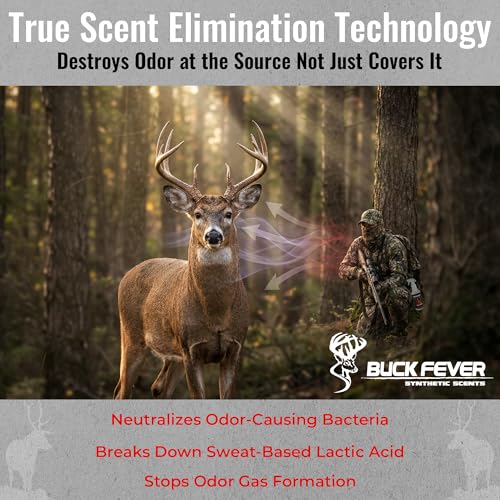 Buck Fever Vanishing Hunter Scent Killer Spray, Synthetically Formulated Hunting Scent - Suitable in Extreme Weather Conditions for Human & Gears - Scent Blocker Spray Neutralizers Human Odor - size: 1 - Gallon