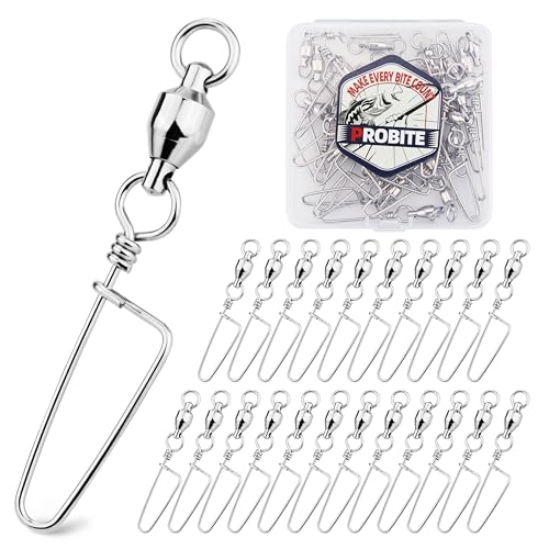30PCS High Strength Fishing Snap Swivels – Stainless Steel Ball Bearing Barrel Swivels, Corrosion Resistant Fishing Connector Clips for Freshwater and Saltwater - size: 5#