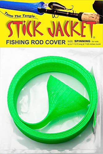 RITE-HITE Orin Briant Stick Jacket Fishing Rod Covers - Spinning Stick Jacket, Comes in a Variety of Colors; Keeps Your Rod Safe and Tangle Free - color: Neon Green