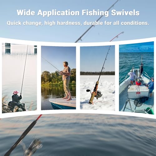 AMYSPORTS Lure Connector Swivels Fishing Stainless Steel Saltwater Fishing Swivel Rolling High Strength Barrel Swivels Tackle SUS304 - size: Size2 (309lb) 50 pcs