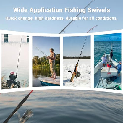 AMYSPORTS Lure Connector Swivels Fishing Stainless Steel Saltwater Fishing Swivel Rolling High Strength Barrel Swivels Tackle SUS304 - size: Size2/0 (551lb) 25 pcs