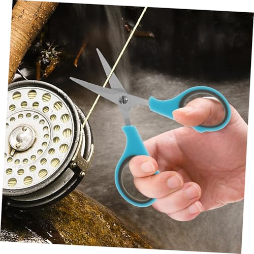 KICHOUSE Heavy Duty Stainless Steel Fishing Scissors with Grip Handles for Effortless Cutting of Braided Line for Nuts and Poultry Includes Protective Case Blue