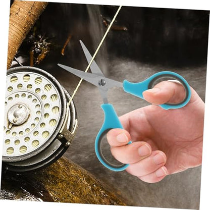 KICHOUSE Heavy Duty Stainless Steel Fishing Scissors with Grip Handles for Effortless Cutting of Braided Line for Nuts and Poultry Includes Protective Case Blue