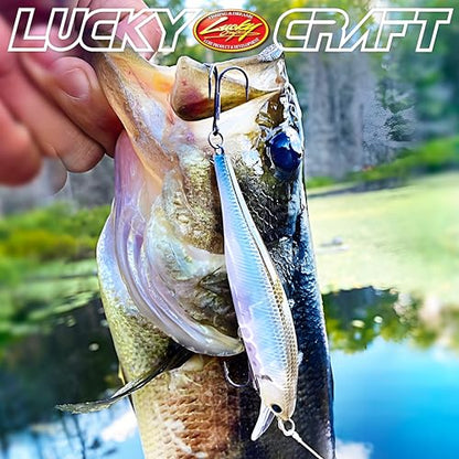 LUCKY CRAFT Lightning Pointer 98XR, Freshwater Bass Fishing Lures and Walleye Fishing Lures, 4" Slow Sinking Jerkbait, 6-7ft Depth, Largemouth Smallmouth, Tournament Fishing Gear - color: 238 Ghost Minnow