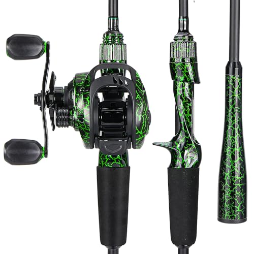 Sougayilang Casting Fishing Rod Combos, IM6 Graphite 2Pc Blanks, Anti-Reverse Baitcasting Reel, Stainless Steel Guides - size: 7'0" Medium Heavy- Fast- 2piece, style: Casting With Left Handed
