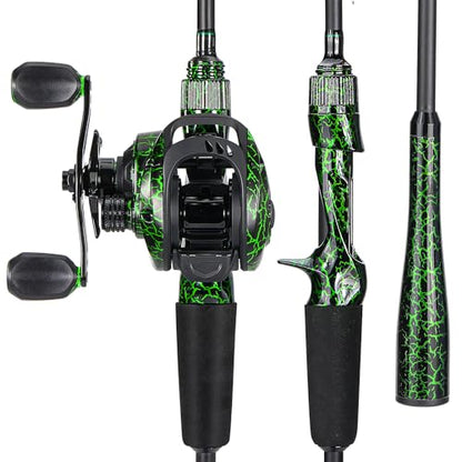Sougayilang Casting Fishing Rod Combos, IM6 Graphite 2Pc Blanks, Anti-Reverse Baitcasting Reel, Stainless Steel Guides - size: 7'0" Medium Heavy- Fast- 2piece, style: Casting With Left Handed