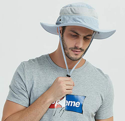 DDYOUTDOOR™ 07-281 Fashion Summer Outdoor Sun Protection Fishing Cap Neck Face Flap Hat Wide Brim - color: Gray