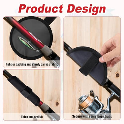 4pcs Fishing Lure Wraps, Lure Wrap Covers Nylon Lure Wrap 5.9 Inch Lure Hook Covers Fishing Rod Glove for Fishermen Safe Fishing - color: Black