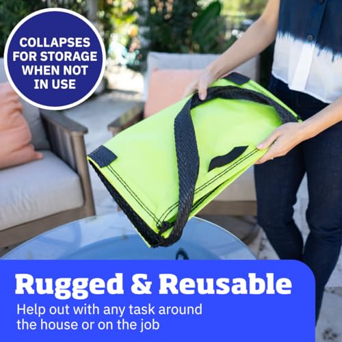 DURASACK Heavy Duty Storage Tote Bag 22-Gallon, Lime Green, Pack of 4 | Rugged Woven Polypropylene Moving Bag, Reusable Self-Standing Design, Holds up to 500 Pounds - color: Lime Green, size: Pack of 4