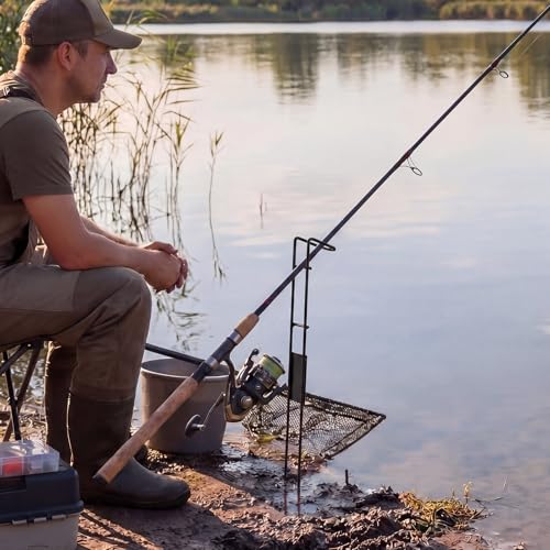 2 Set Blaze Bank Fishing Rod Holders Heavy Duty Steel Rod Stands for Shore Fishing - color: Black