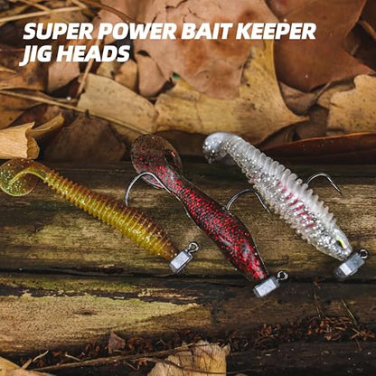 Ned Rig Jig Heads, Barbed Hooks with Secure Bait Keeper & Anti-Slip Design, High Carbon Steel Finesse Fishing Jig Hooks for Soft Baits, Freshwater Saltwater Bass Fishing Lures - color: 25PCS, size: 3/16oz
