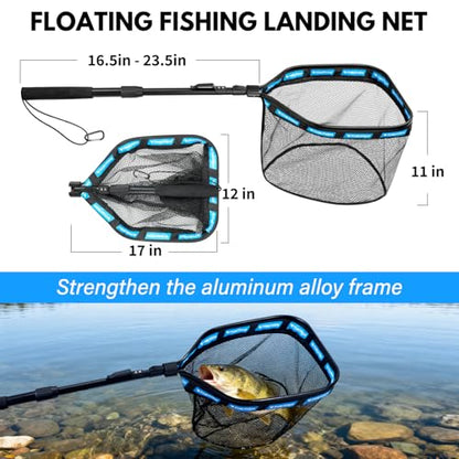 THKFISH Telescoping Fishing Rod and Reel Combo with Backpack, Carbon Fiber Travel Fishing Pole Spinning Reel Kit with Fishing Lures, Fishing Tools Kit for Men - color: Fishing reel & rod with fishing net, size: 39IN