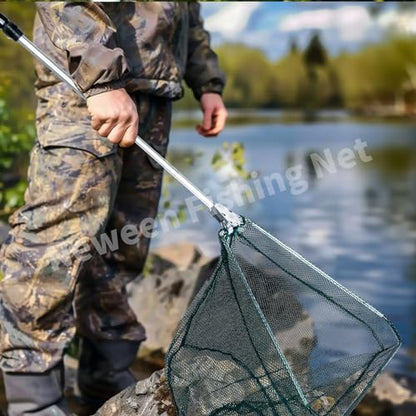Neween Fishing Net, Foldable Collapsible Telescopic Fish Landing Net, Durable Nylon Material Mesh Landing Net for Easy Catching or Releasing for Trout - style: 51" Full Extended (Telescopic Pole)