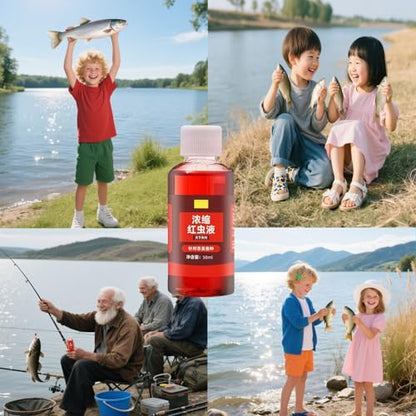 Red Worm Liquid Bait，Fishing Attractant 2PCS Fishing Supplies Wild Fishing Black Pit Reservoir River carp carp Grass Bream Universal, Special Opening Agent Bait Bait Outdoor Fishing Helper
