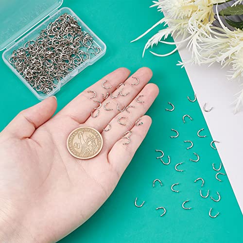 SUPERFINDINGS 300Pcs Fishing Spinner Clevis U Shaped Spinnerbait Clevis Platinum Brass Links Easy Spin Spinner Clevis Spinner Change Spinner Clevis for Lure Making, Hole: 1mm - color: Platinum