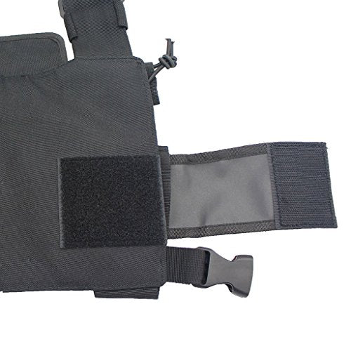 Radio Chest Harness Rig Bag Pocket Pack Holster Vest for Two Way Radio (Rescue Essentials) (Black) - color: Black