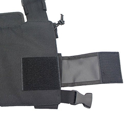 Radio Chest Harness Rig Bag Pocket Pack Holster Vest for Two Way Radio (Rescue Essentials) (Black) - color: Black