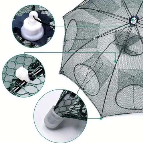 Wander Peaks Foldable Fishing Bait Trap, Collapsible Mesh Cage for Crab Shrimp Minnow Crawdad, Easy Setup Portable Angler Trap for Freshwater Pond Lake