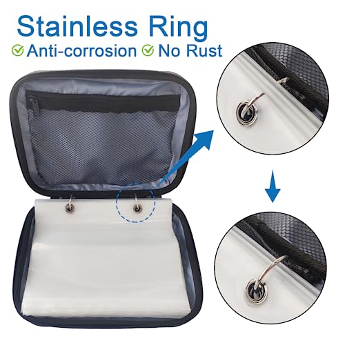 Aventik Fishing Tackle Binder Hard EVA Shell Cover Fishing Bait Organized Storage Saltwater Resistant Fishing Tackle Storage Bag(black) - color: Black