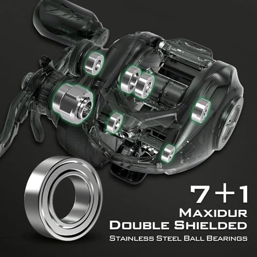 KastKing Spartacus II Baitcasting Fishing Reel, 6oz Ultralight Baitcaster Reel, Super Smooth with 17.6 LB Carbon Fiber Drag, 7.2:1 Gear Ratio, 39mm Palm Perfect Lower Profile Design - color: A:Right-Stryker Green-7.2:1