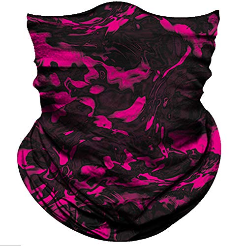 Obacle Seamless Face Mask Rave Bandana Men Women for Dust Sun Wind Protection - color: Black Pink Multicolor