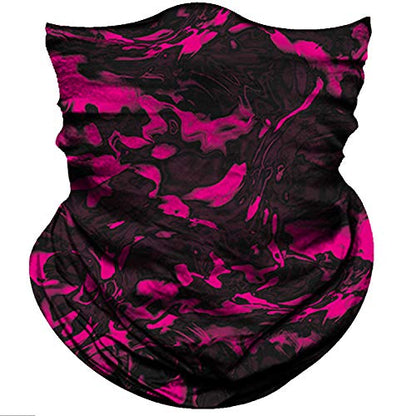 Obacle Seamless Face Mask Rave Bandana Men Women for Dust Sun Wind Protection - color: Black Pink Multicolor