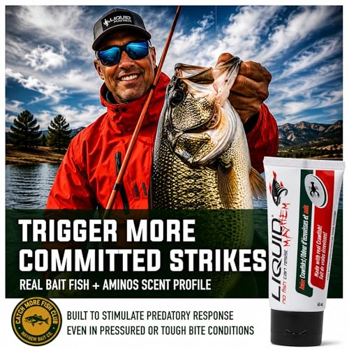 Liquid Mayhem Anise Crawfish Attractant Gel 60 ml / 2 oz · 60 Uses – Real Anise Crawfish Bait & Aminos | UV-Enhanced Long-Lasting Gel – All Lure Types - size: 2-Pack