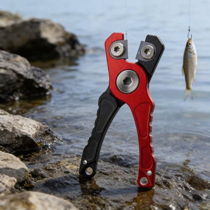 Compact Mini Fishing Line Cutter, Aluminum Alloy Scissors for Braided Lures, Easy-Carry Outdoor Fishing Tool RED