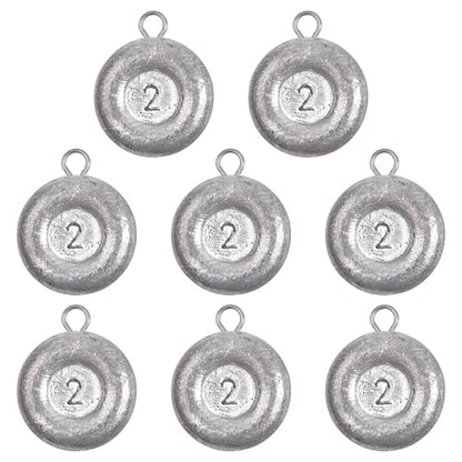 Disc Sinkers Fishing Weights Coin Sinkers Saltwater Surf Fishing Weights for Bottom Drifting Trolling Catfishing Tackle 1oz 2oz 3oz 4oz 5oz 6oz 8oz - style: 2oz-8pcs