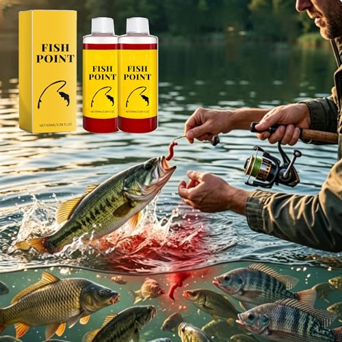 Concentrated Fish Attractant Liquid, 100ml Red Worm Liquid Spray - Powerful Bait Attractant Scent Bait Fish Attractant Liquid for Trout, Panfish and More, Enhances Scent & Improves Biteresponse (2PCS)