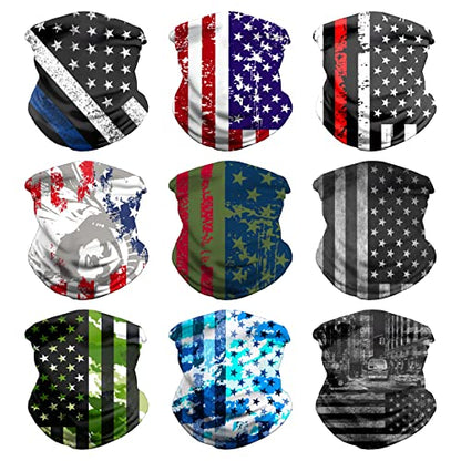 VCZUIUC Neck Gaiter Face Cover Mask Balaclava for Men and Women - color: 9pcs Flag -a, size: One Size