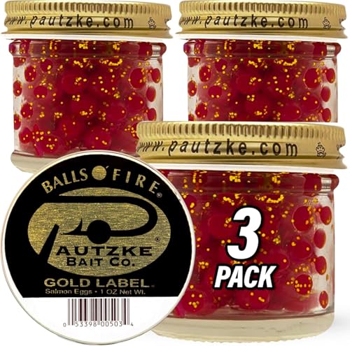 Pautzke Balls O' Fire Salmon Eggs Bait - Real Salmon Eggs for Trout Fishing, Soft Fish Eggs for Salmon Fishing, Can Be Used as Single Egg Salmon Bait or Salmon Egg Sacks - color: 3-Premium