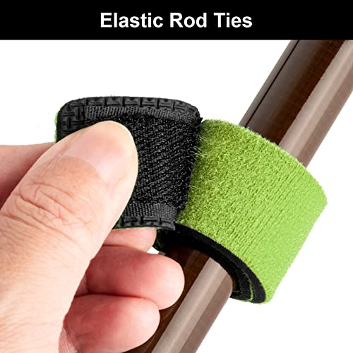 Realure 8 Pcs Fishing Rod Straps Adjustable Neoprene Ties Elastic Fishing Rod Tackle Belt Ties Casting Rod Straps for Fixed Casting Rods & Spinning Rods & Fly Rods Wrap Protectors - color: Green