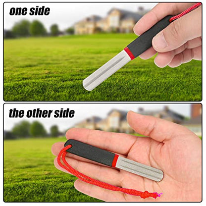 Skylety 2 Pcs Hook Sharpener Hook File for Fishing Diamond File with Handle Portable Double Sided Fine and Medium Grit for Fishing - color: Red