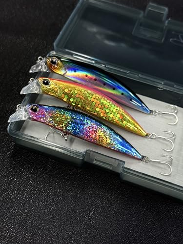 3pcs 11cm 30g Minnow Fishing Lure Kit Isca Carkbait Wobblers Swimbait Fishing Tackle Sinking Artificial Jerbaits Wobbler for Pike Bass Trout Fishing Tackle - color: AH1131B-4.3'' 1.1oz