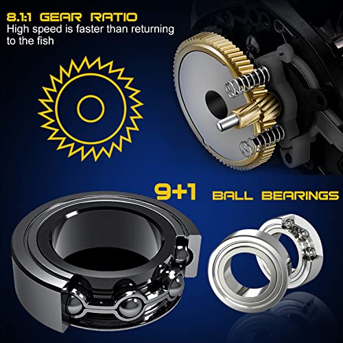 One Bass Fishing Rod Reel Combo, Baitcasting Fishing Pole with Graphite 2Pc Blanks - size: 7'0" Med Heavy - 2Pcs, style: Blue - Right Handed