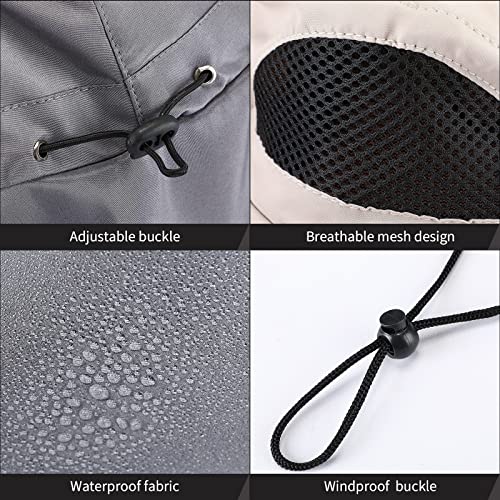 Xuhal 12 Pcs Fishing Sun Hat for Men Women Wide Brim UV Sun Protection Cap Summer Outdoor Hiking Hat Neck and Face Flap - color: Dark Gray, Light Gray, Beige, Black