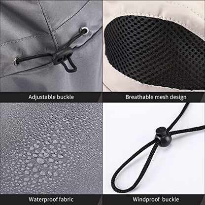 Xuhal 12 Pcs Fishing Sun Hat for Men Women Wide Brim UV Sun Protection Cap Summer Outdoor Hiking Hat Neck and Face Flap - color: Dark Gray, Light Gray, Beige, Black