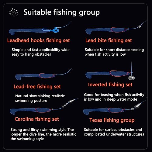 Paddle Tail Swimbaits,Soft Plastic Fishing Lures Swim Baits for Bass Fishing,30/50pcs with Box,Soft Plastic Swimbaits for Bass Trout Crappie Lures Kit for Saltwater Freshwater - color: A:1.97in/0.042oz-50pcs